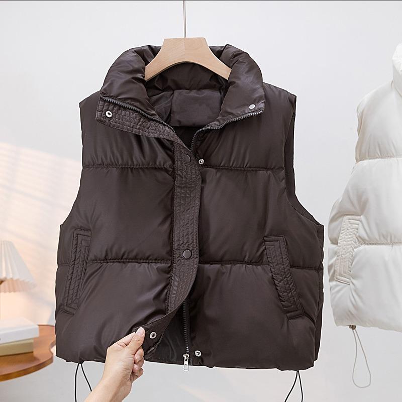 Down Cotton Vest for Women Short Small Fragrant Wind Sleeveless Cotton Vest Wearing Jacket Jacket Tide