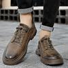 Men's Casual Leather Shoes Breathable Comfortable Men's Business Oxford Leather Flats Shoes Outdoor Fashion Men Flats