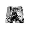 Japanese Samurai Mask Beach Shorts For Men's Clothing Street Harajuku Shorts 3D Print Retro Fashion Mystery Style Funny Pants