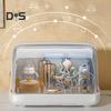 Baby Bottle Drying Rack with Cover 360-Degree Sealing Kitchen Cabinet Organizer Bottle Holder for Valves Straws Nipples Space-Saving Countertop Dryer