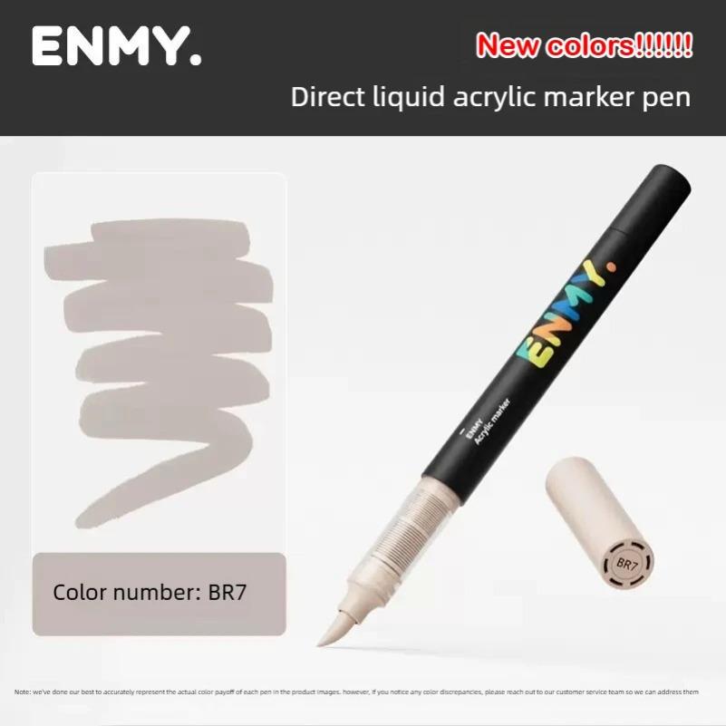 1 PC ENMY 80 Colors Direct Liquid Acrylic Markers Blendable Soft Tip Non-Transparent Art Markers School Supplies Stationery