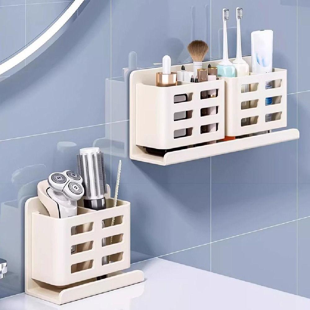No Punching Bathroom Storage Rack Aluminum Zinc Zinc Alloy Shaver Storage Stand  Kitchen