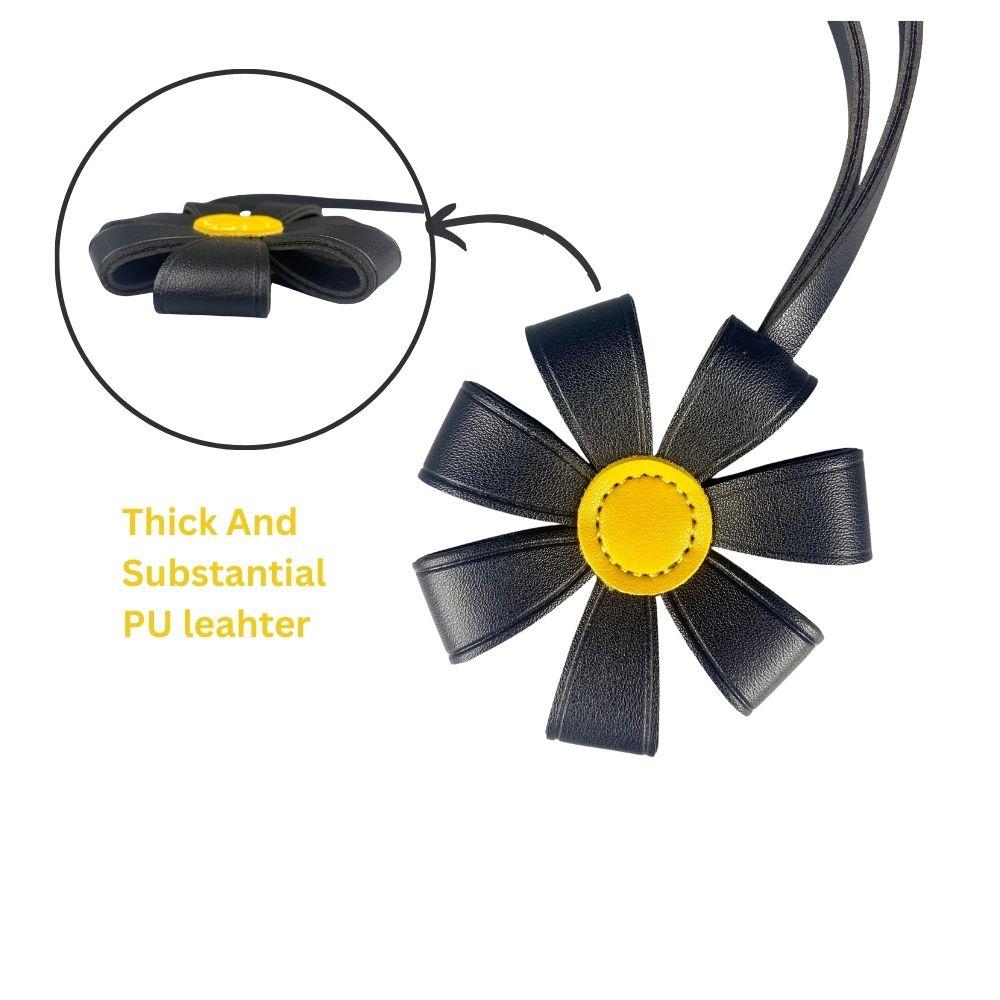 Sunflower PU Leather Bag Charm | Bold Color PU Charm | Multi-Layer 3D Flower Design For Bag Accessory/Gift.