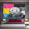 Wide Wall Tapestry Grinning Smiley Character Panel Colors Hoodie, Bold, Wide Wall Decor for Adult Dorm Fun Gift
