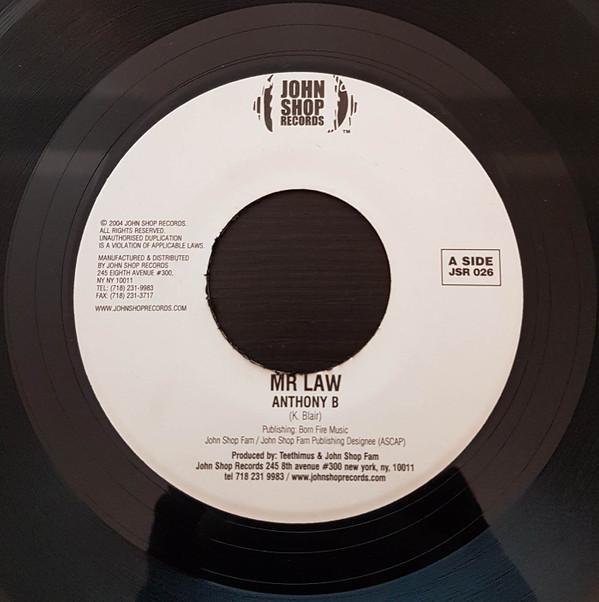 

7inch Record ANTHONY B - Mr Law NONE John Shop Recor 2004 Jamaica Reggae, Ska & Dub Used