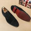 Fashion New Red Bottom Designer Formal Luxury Wedding Business Office Brogue Dress Mens Casual Suede Leather Black Shoes for Men Loafers
