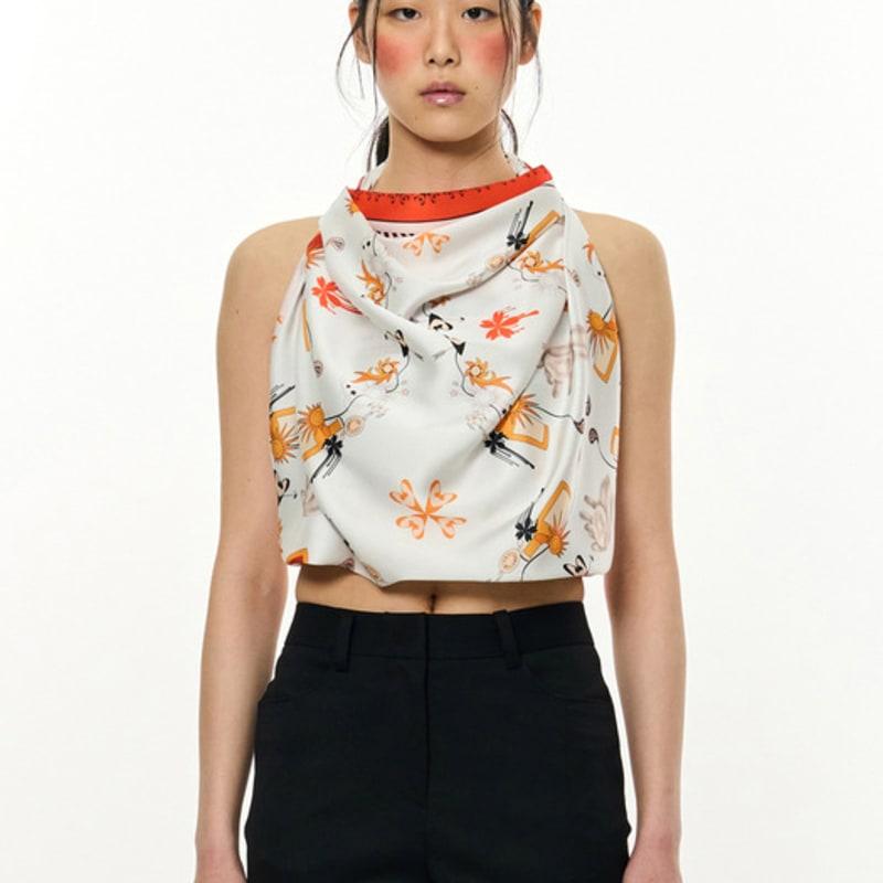 

KIMZISU JOMO Motif Square Scarf _ Orange Orange_OS