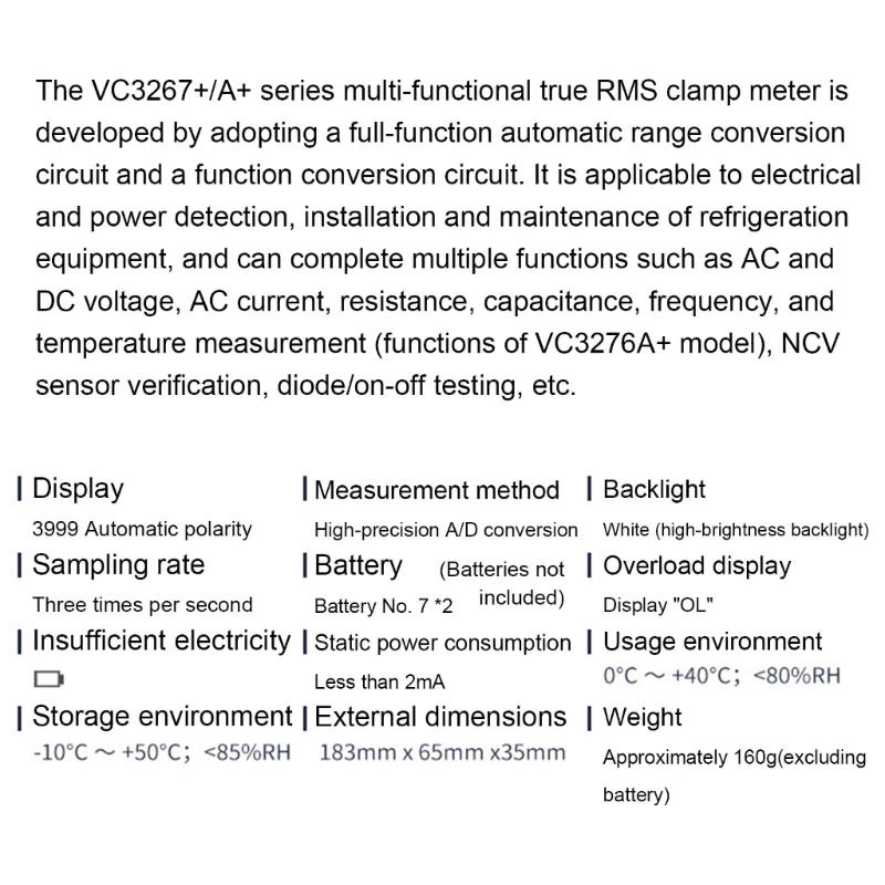 Professional Digital Clamp Multimeter Featuring Voltages Current Resistance Testing And Auto Ranges Function