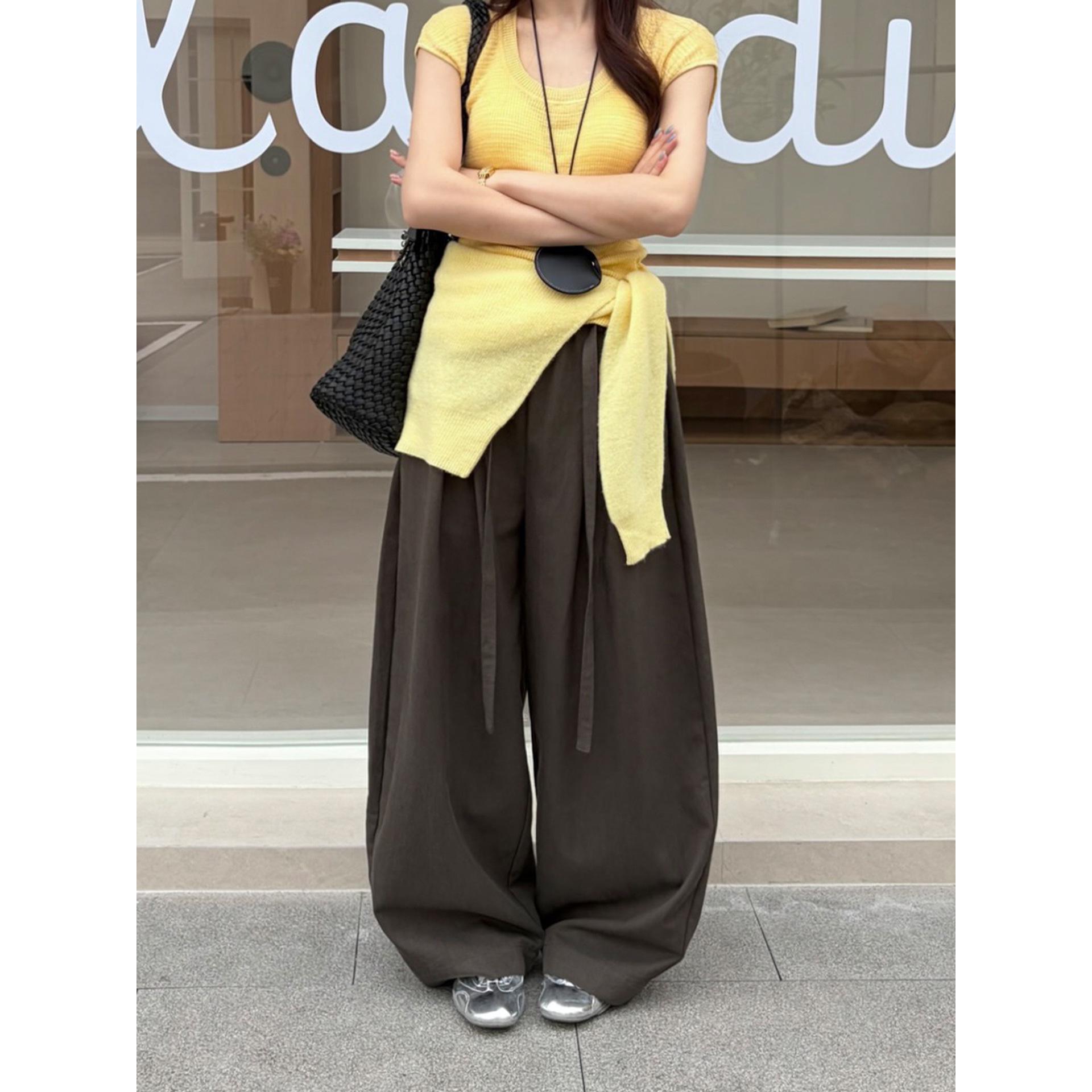 Kids Spring ICC Relaxed Tencel Wide-Leg Elastic Waist Pants Style 1558 S серый/зелёный