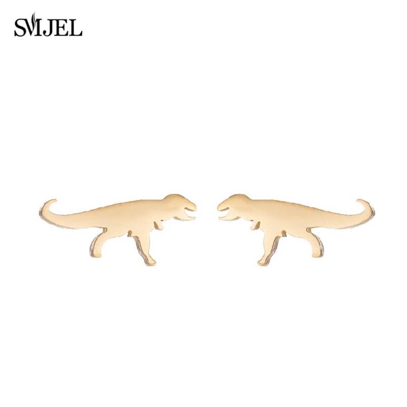 Cartoon Animal Design Dinosaur Stud Earrings for Girls Daily Jewelry Funny Tyrannosaurus Earings Mini Ear Jewelry Party Gifts
