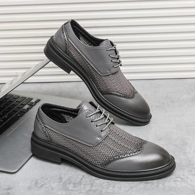 Men Casual Shoes Brock Oxford Retro Crocodile Leather Men Formal Shoes 2024 Spring Men's Shoes For Men Office Social Derby