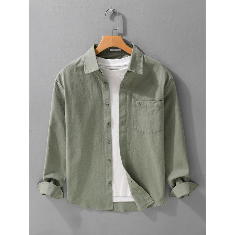 TW Spring and Autumn All-Matching Long sleeve Shirts Men's Loose Casual Japan fashion Artistic Embroidery Top Outerwear 100% Cotton