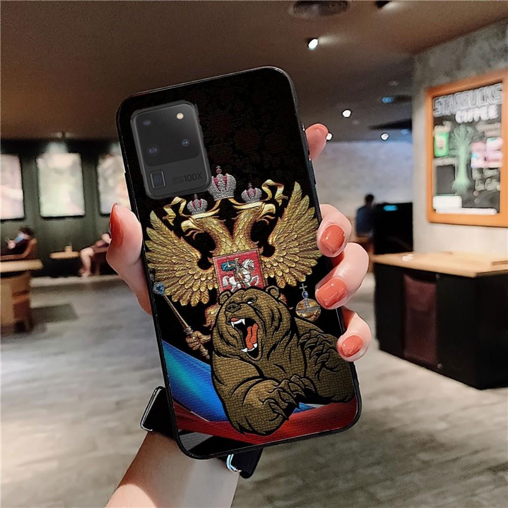 Russia Coat Of Arms Eagle Flag Phone Case For Samsung S 9 10 20 21 22 23 30 23plus lite Ultra FE S10lite Fundas