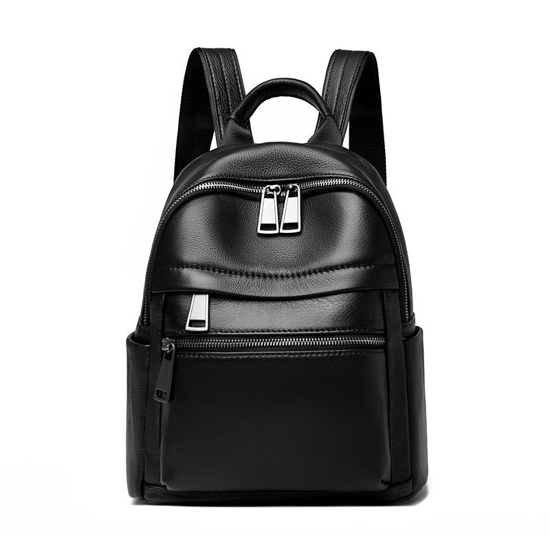 Fashionable Autumn and Winter Backpack, Large-capacity Cowhide Schoolbag, Trendy Backpack for Women