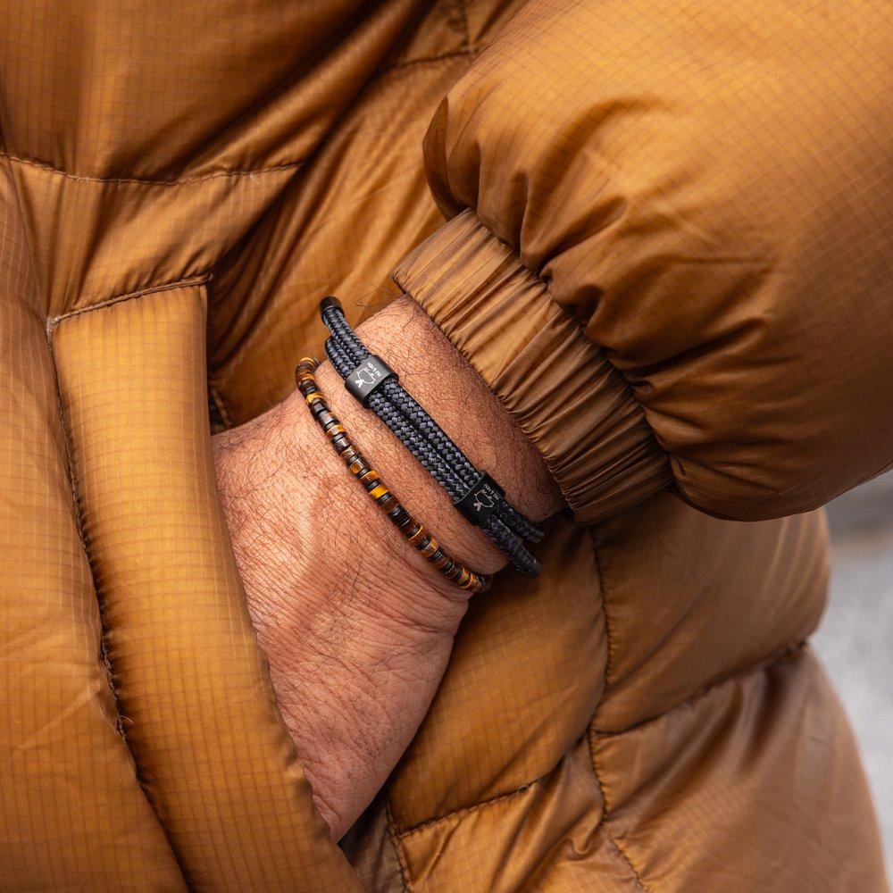Pig & Hen Brontide 4 Bracelet - Tiger Eye X Black