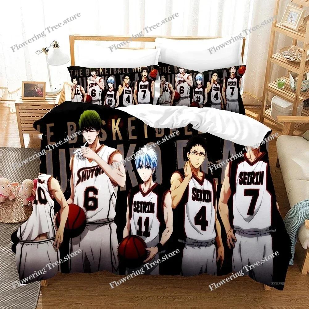 Anime Kids Kuroko's Basketball Bedding Set 3D Print Comforter Luxury Duvet Cover Set Home Textile Queen King Single Size Cartoon