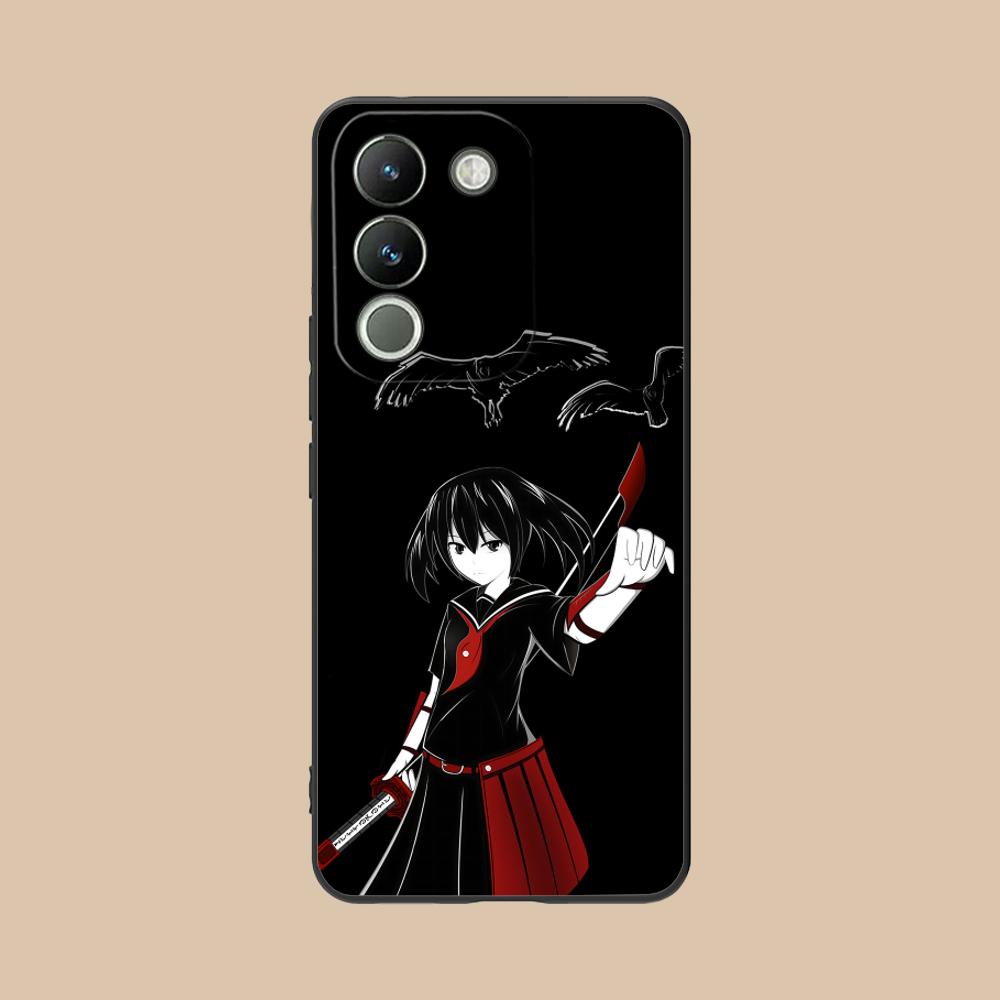 Akame Kurome Matte TPU Handyhülle für VIVO V60 V50 V40 V30 V29 V27 V25 V23 Pro Lite 5G Bunte Druckabdeckung