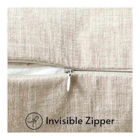 Otostar Cushion Cover 45x45cm 1 Piece Plain Stylish Cute Chenille Fabric Modern with Hidden Zipper for Interior Home Decoration Decorative Pillow