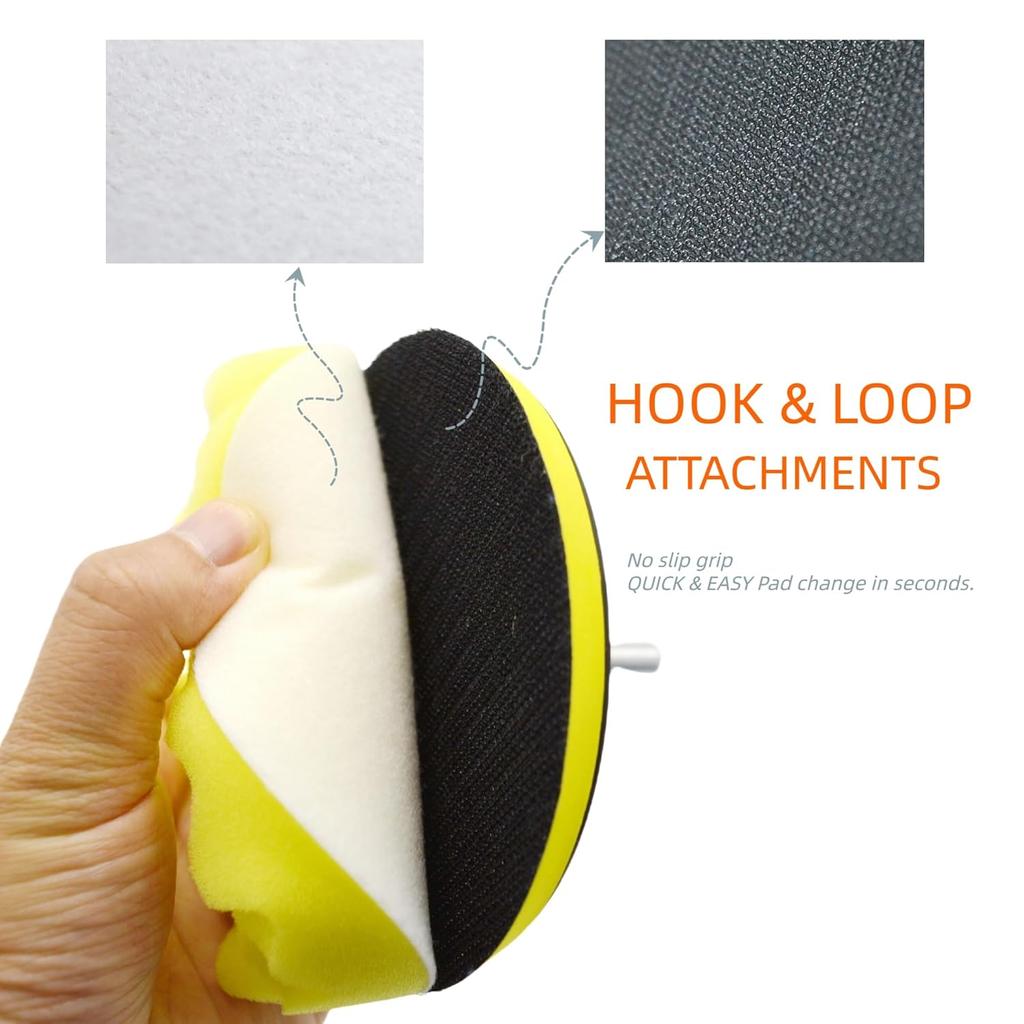 12Pcs 5Inch Foam Buffing Polishing Pads Kit, With Coral Fleece Pad, Backing Plate, M14 Drill Adapter, Car Buffing Kit For Car Polishing, Waxing,