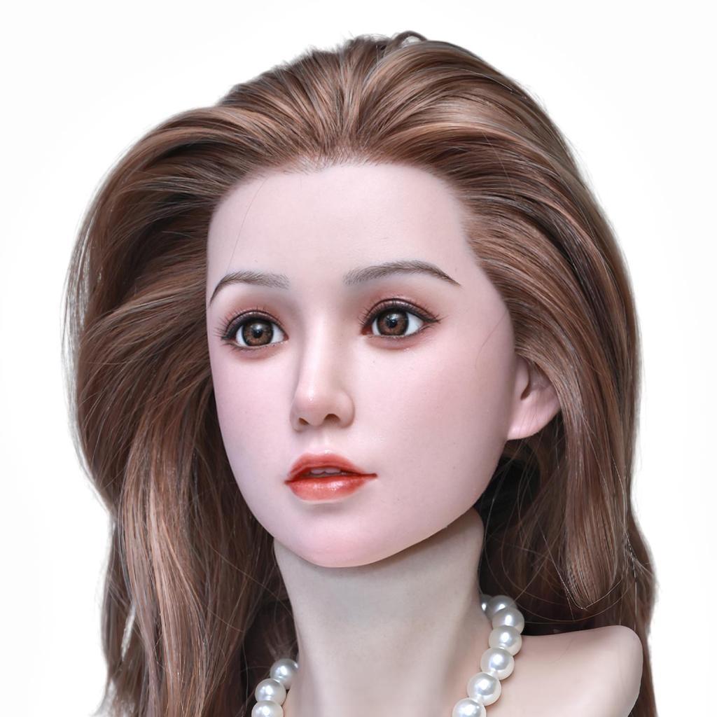100% Silicone Sex Doll Head Standard Wig Suitable for 130-180CM Solid Dolls Body M16 and Standard Bolts 2 Connection Methods GJ-ZP003