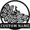 Metal Wall Art Peacock Sculpture Vintage Home Decor Custom Name Sign Indoor Outdoor Gift