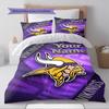 Name Individuell Minnesota Vikings Logos Muster Bettwäsche Set Bettbezug Kissenbezug Heimdeko Geschenk (1 Bettbezug + 2 Kissenbezüge, ohne Füllung)
