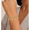 Gold Beaded Bracelets for Women, 14K Real Gold Plated Jewelry for Women Dainty Pearl Bead Bracelets Stack, Non Tarnish Trendy Stackable Ball Cross