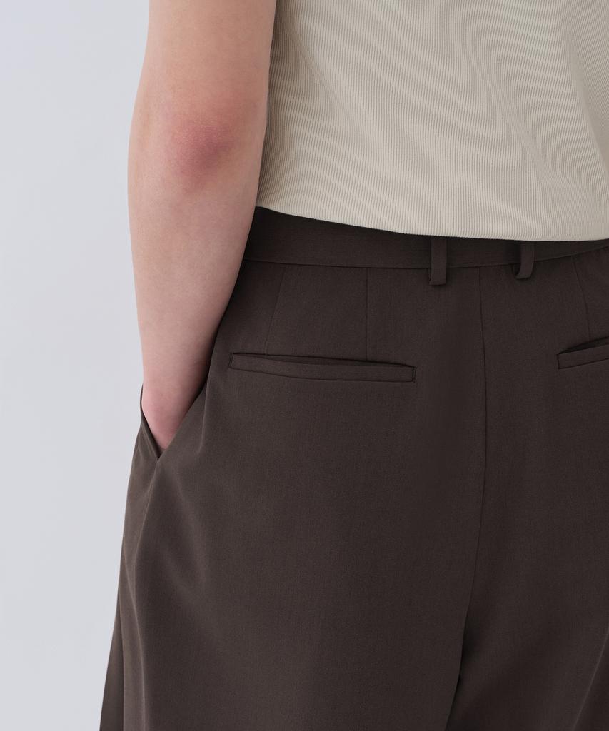 Musinsa Standard Extra Wide Two-Tuck Hidden Banding Slacks [Van Dyke Brown]