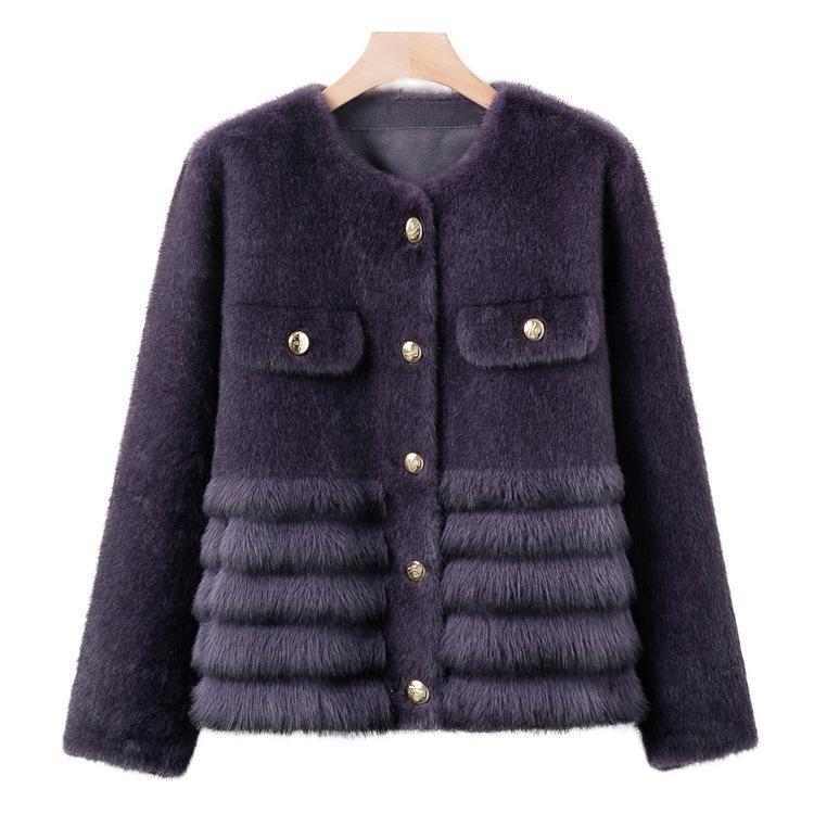 Middle-aged Mother's Winter Imitation Mink Velvet Coat New Fashionable Middle-aged and Elderly Women's Top Woolen Jacket