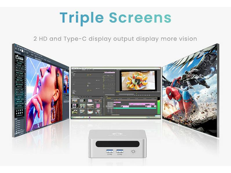 GenMachine Mini PC with AMD Ryzen R7-7730U for Office, Home, and Gaming