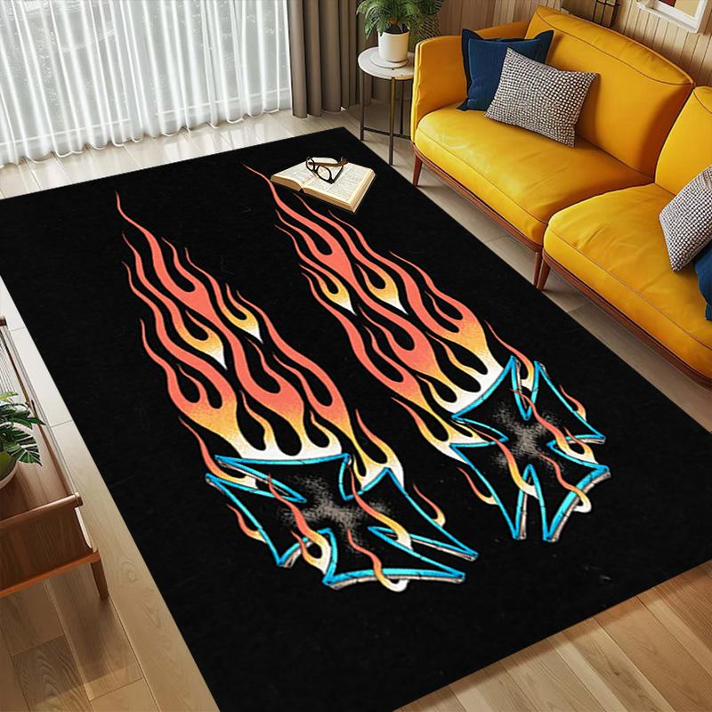 Flame Art Living Room Nonslip Area Rug Soft Carpet For Bedroom Game Playroom Sofa Office Home Decor Doormat Christmas Gift C926826