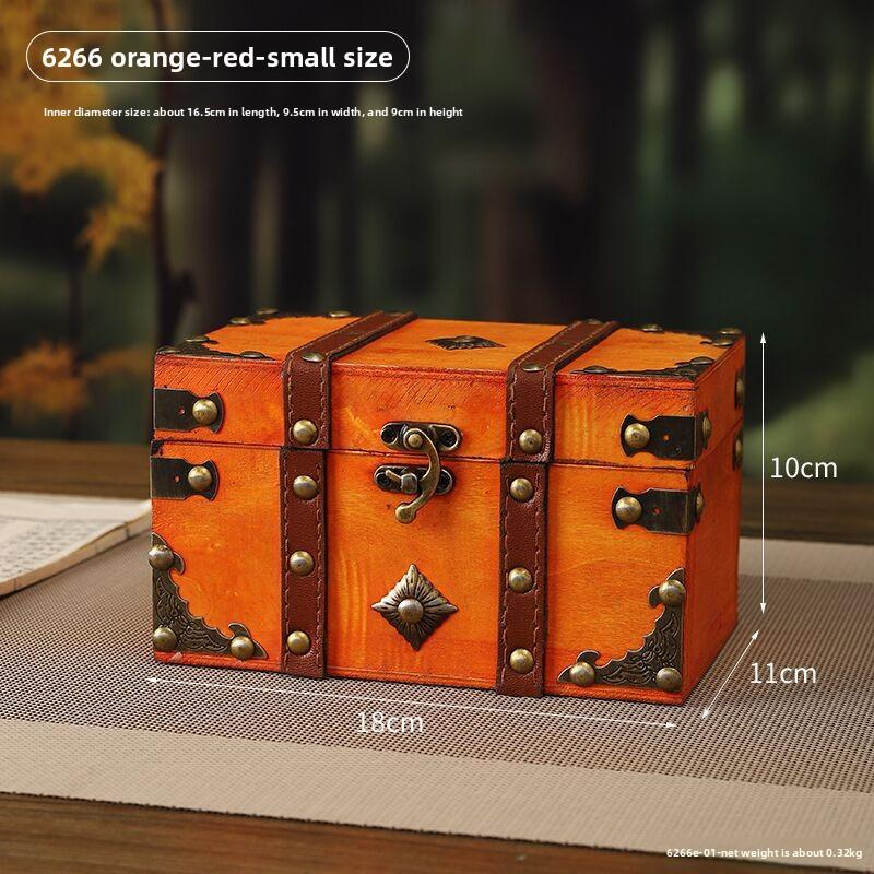 European Retro Wooden Lock Storage Box Home Storage Box Wooden Box Decorative Ornament Secret Room Escape Prop Box