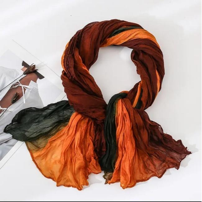 Women's Elegant Multicolor Gradient Scarf Soft Lightweight Breathable Sacrf Spring/Fall/Winter Bohemian Style Accessory