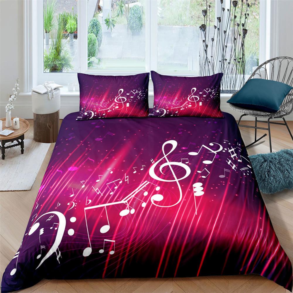 Piano Note 3D Digital Printing Bedding Set Bedroom Note Quilt Cover Pillowcase Bedding Single Double Bed Full Size 2/3 Pieces Microfiber