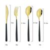 4Pcs/Set Knife Fork Spoon Dinnerware Cutlery Set 304 Stainless Steel Tableware Flatware Set Black Gold Set Kitchen Dining Silverware Set