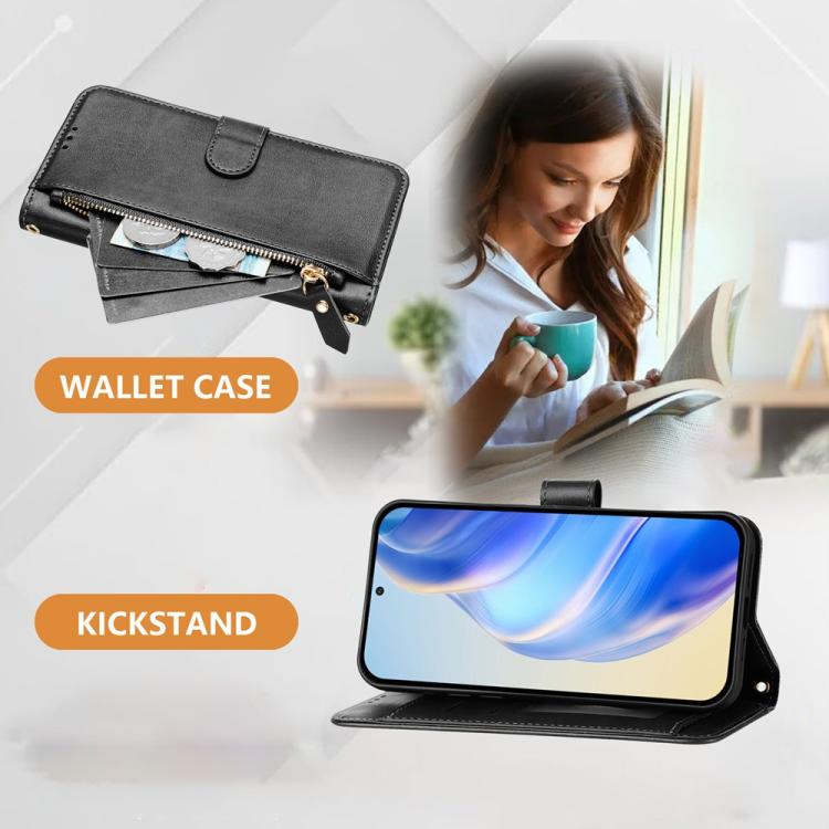 For ZTE nubia Neo 5 5G Multi-Card Slots Zipper Wallet Leather Phone Case