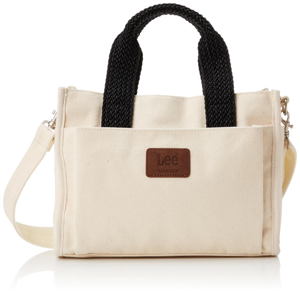 Lee Mesh Thick Cotton Mini Shoulder Mesh Lunch White 2-Way Tote, II, Canvas, Small, Tote, 2-Way Bag, Handle, Bag, Commuting, School, Leisure,