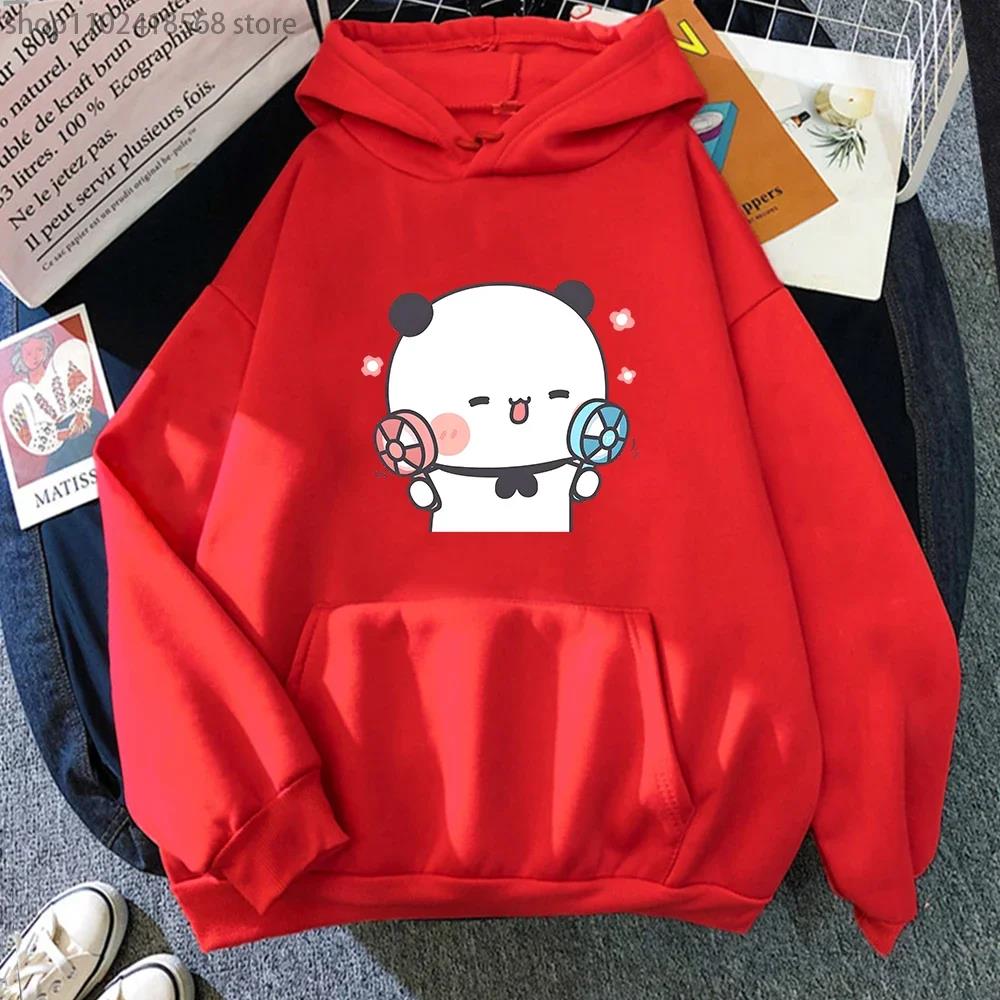 Harajuku Cute Bubu Dudu Print Hoodies Fall Winter Casual Long Sleeves Fleece Loose Hooded Sweatshirts for Men Women Clothing