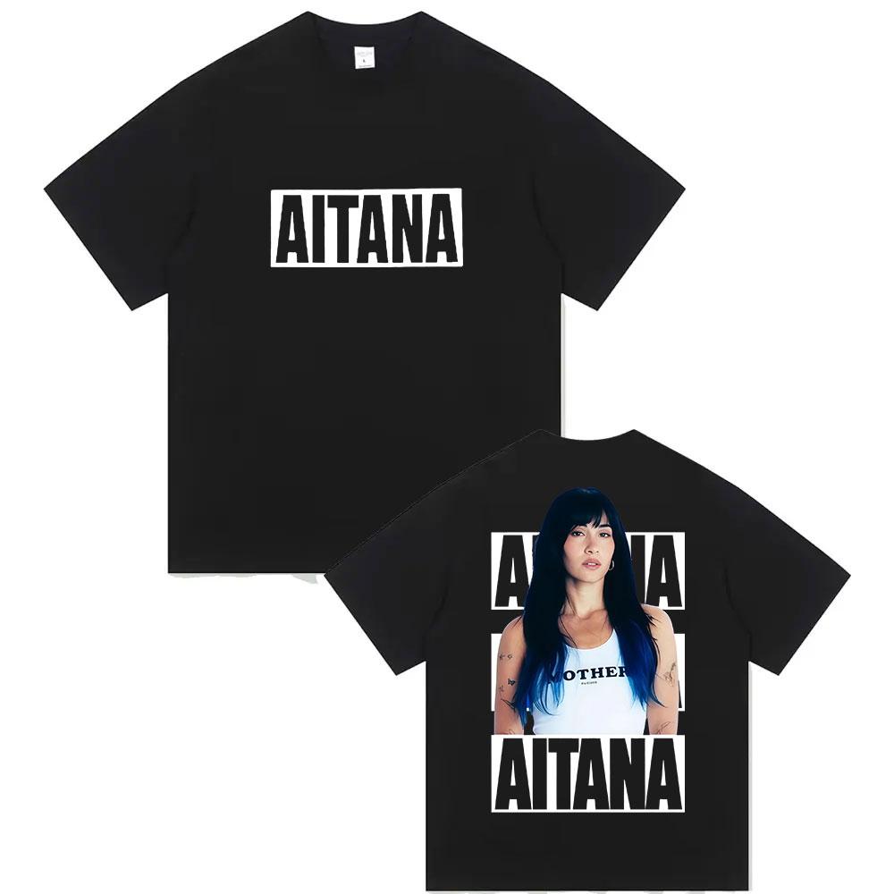 Singer Aitana Cuarto Azul Tour Print T Shirt Unisex Women Hip Hop Fans Clothing Short Sleeve Tshirts Tops Cotton Tshirt