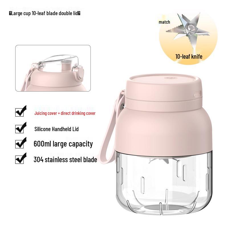 Rechargeable Portable Juicer Cup with Straw, Large Capacity for Fruit & Ice Crushing, Perfect Gift