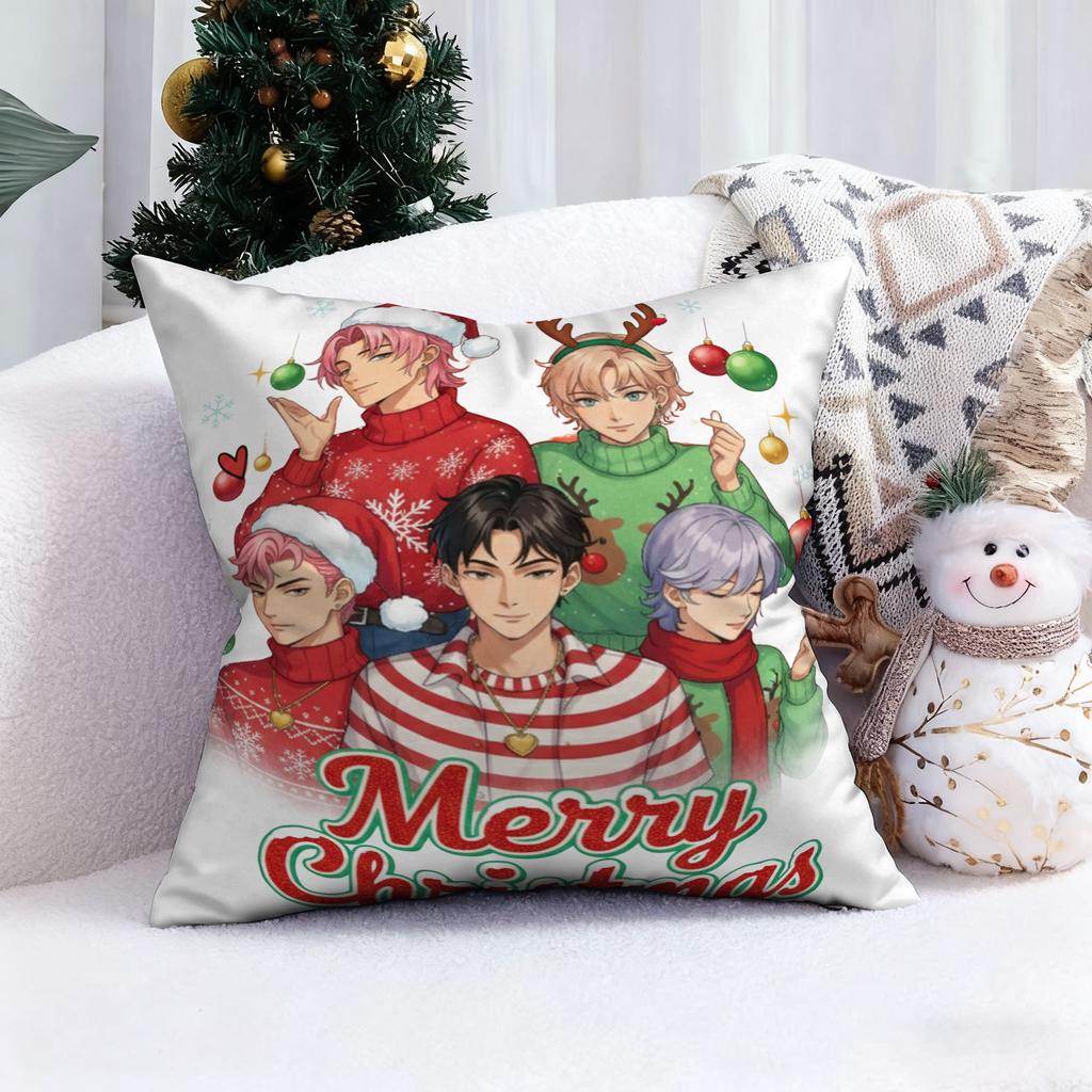 KPop Demon Hunters Christmas is cute and fun!Three girls and cute cats in the same frame pillowcase fashion home decoration