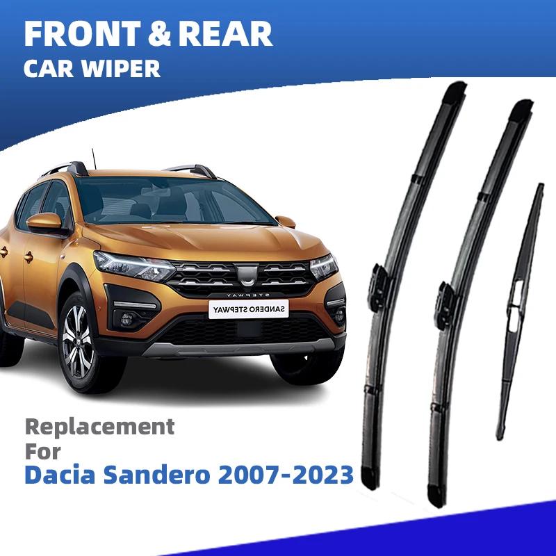 

LHD Front Rear Windshield Wiper Blades For Dacia Sandero Stepway Streetway 2007 - Accessories 2008 2012 2013 2016 2018 3pcs