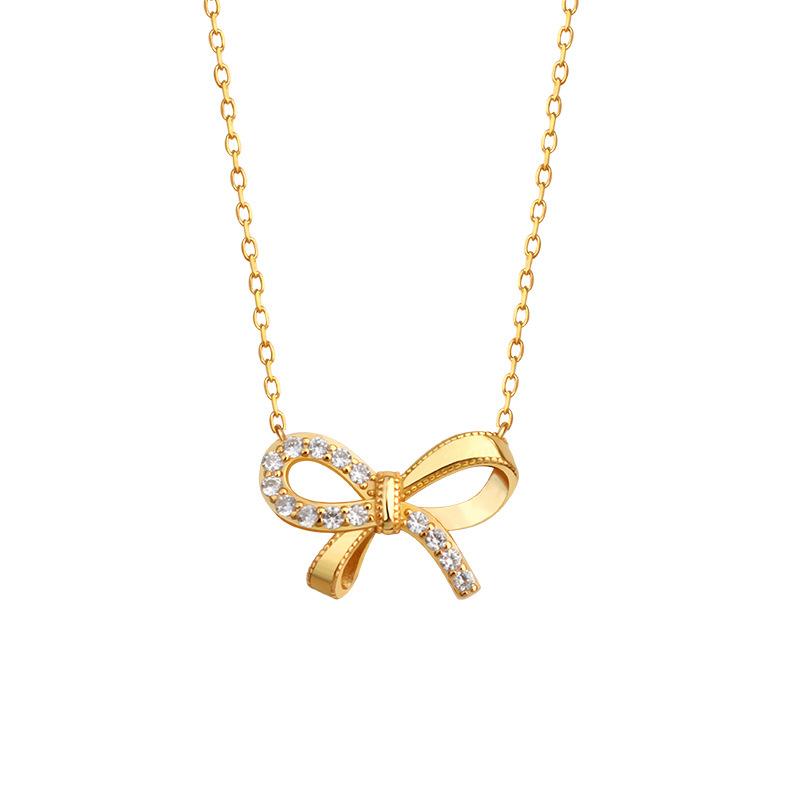 Light Luxury Sweet Bow Necklace Temperament New Style Choker New Style Choker Fashionable