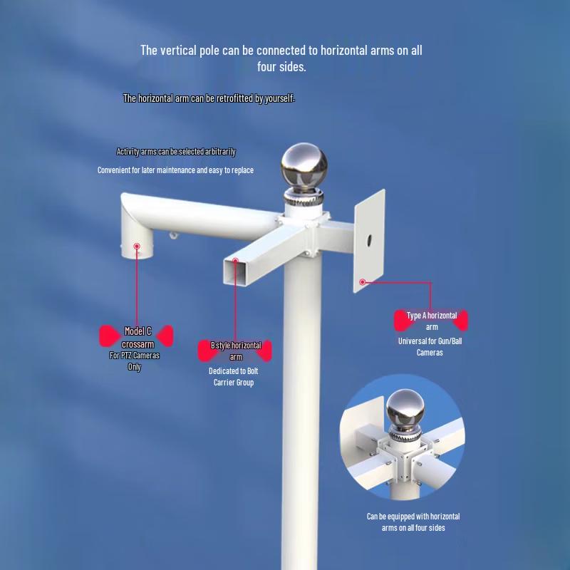 Pipeso Outdoor L-Shaped Security Camera Mount Pole