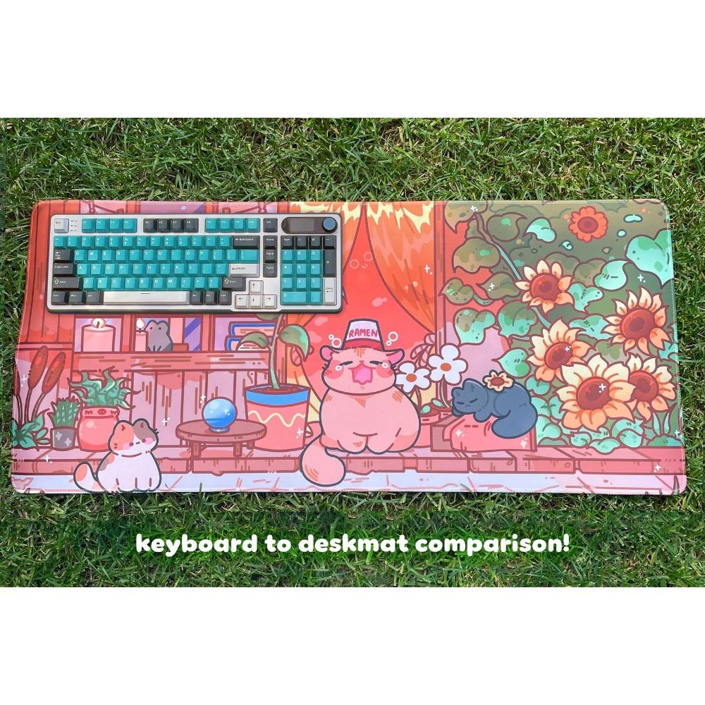 Deskmat Cat Cottage Mousepad Alfombrillas Para Escritorio Pc Accessories Tapis De Souris Decorao Setup Gamer