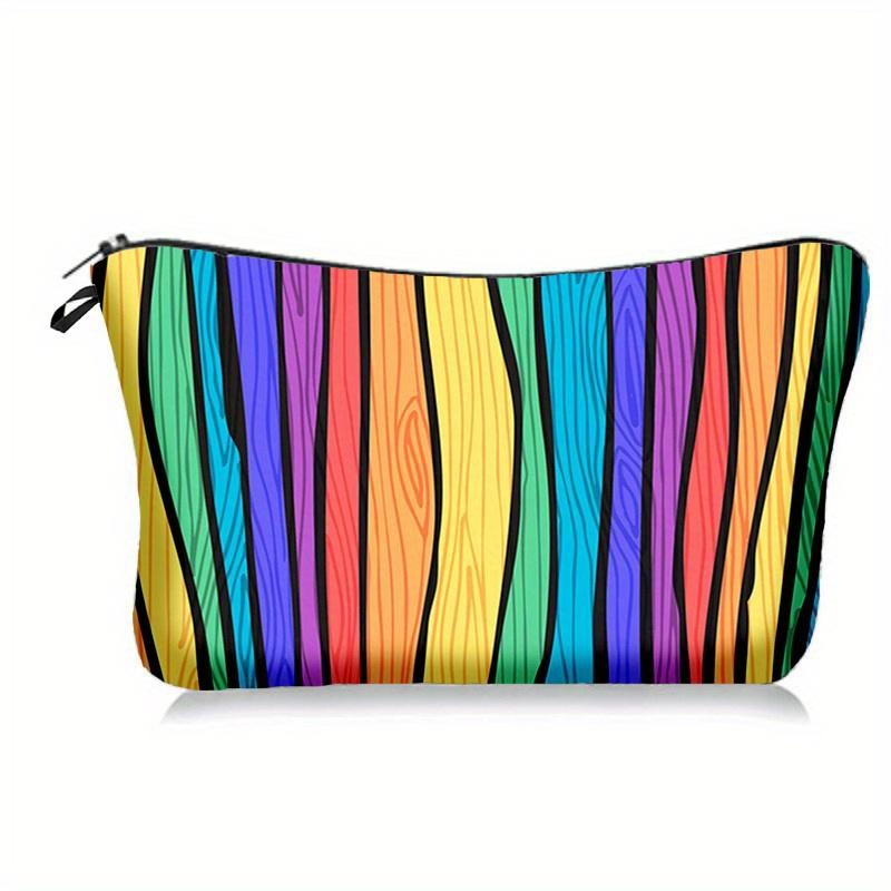 

1 шт. Сумка для хранения косметики с принтом в виде радужной полоски, Многофункциональный дорожный органайзер для хранения косметики для женщин, девочек-подростков, Рождественский подарок