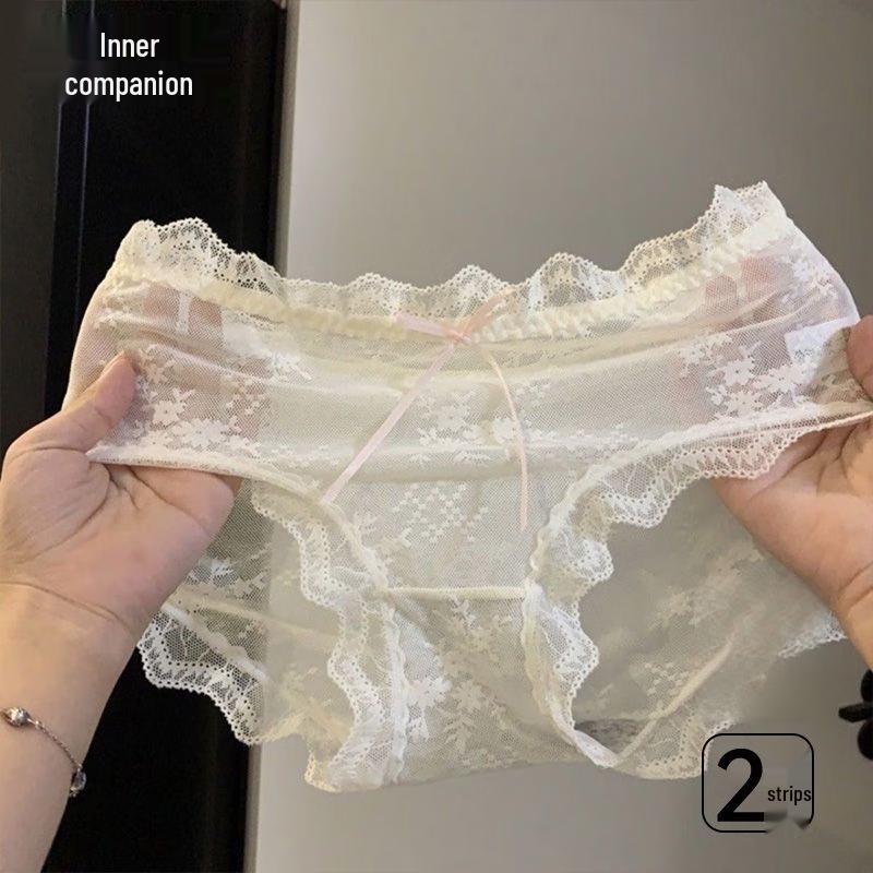 

Женские кружевные бесшовные трусики из ледяного шелка (2-Pack) One Size