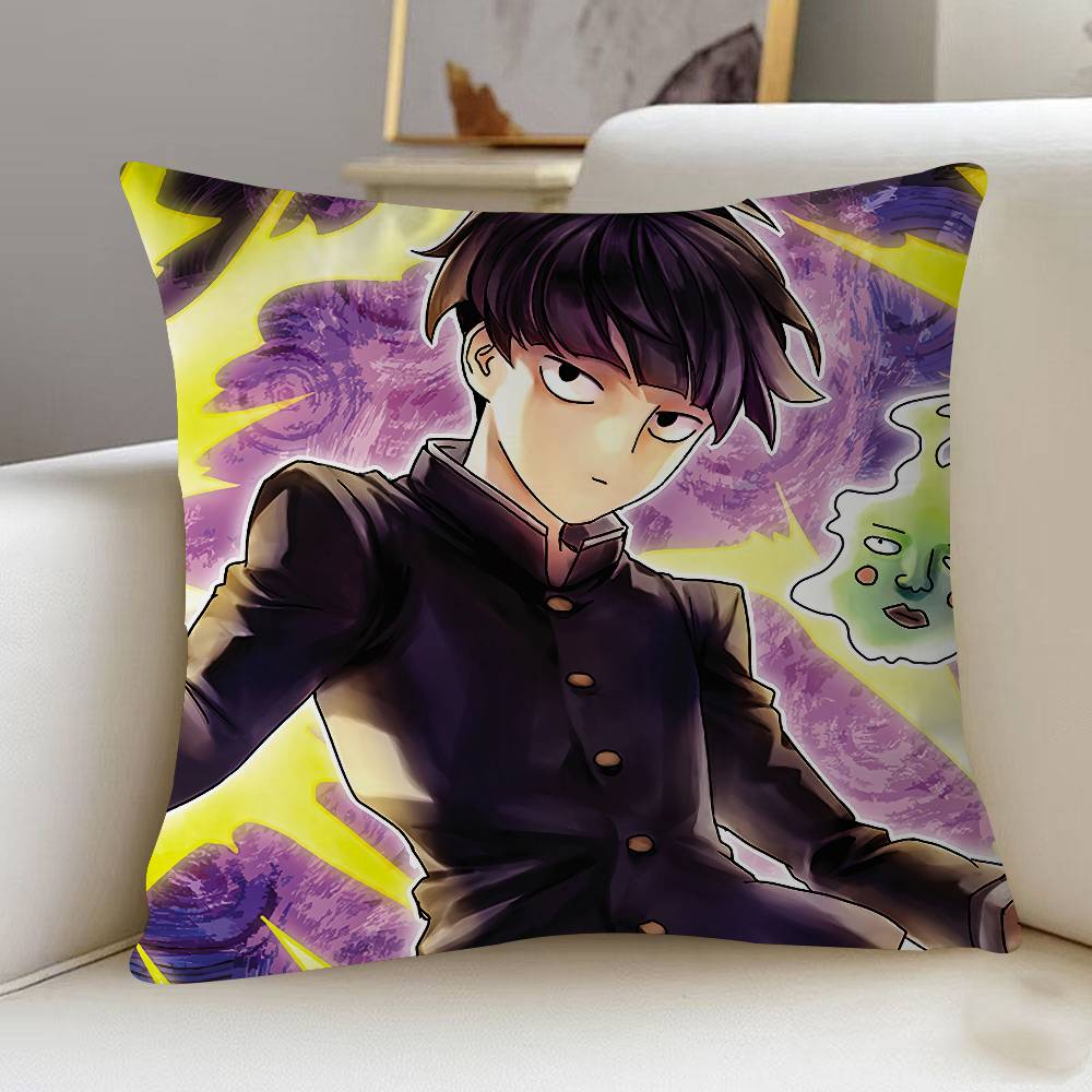 M-MOB PSYCHO 100 Cartoon Animation Pillow Covers Cartoon Sofa Decorative Home Double-sided Printing Short Plush Cute Cushion