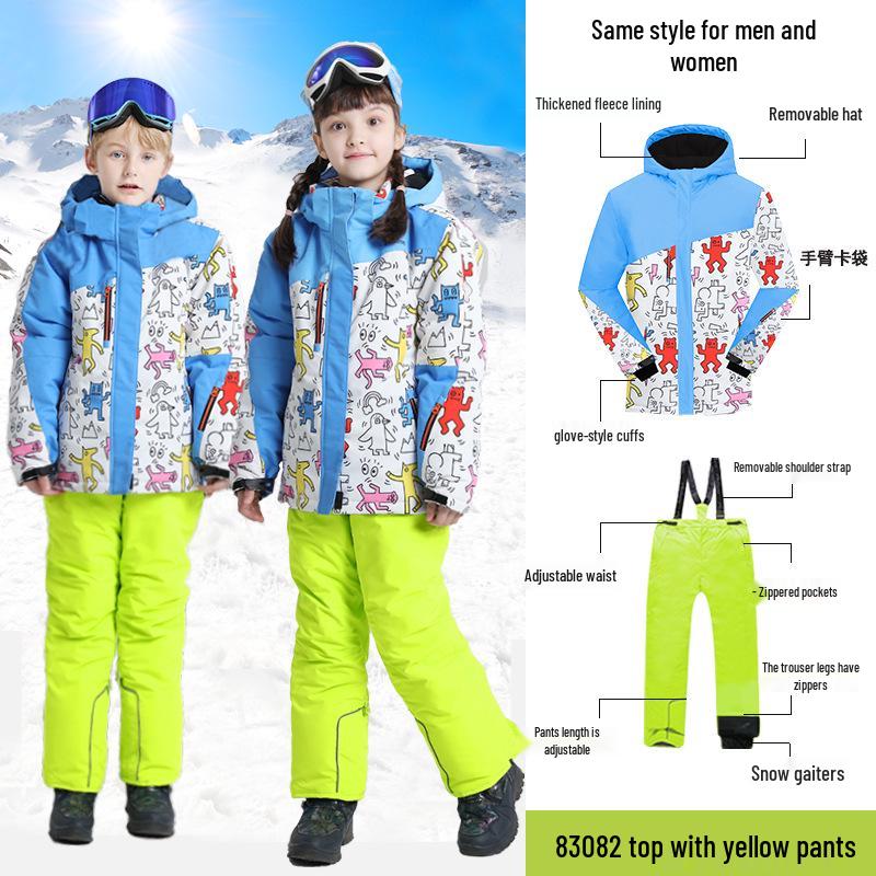 

Phibee Little Elephant Kids Ski Suit Set: Windproof & Waterproof Two-Piece 116/122
