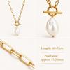 Ready to Ship Elegant Natural Baroque Pearl Gold Plated Paper Clip Chain Pendant Necklace Non Tarnish Summer Jewelry